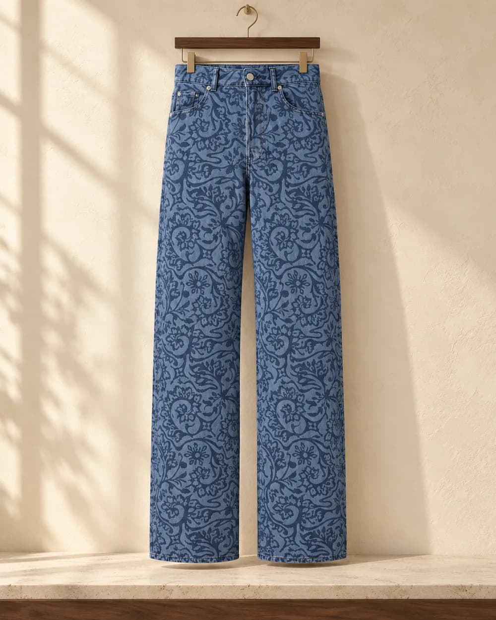 Dries Van Noten Printed jacquard jeans — Blue