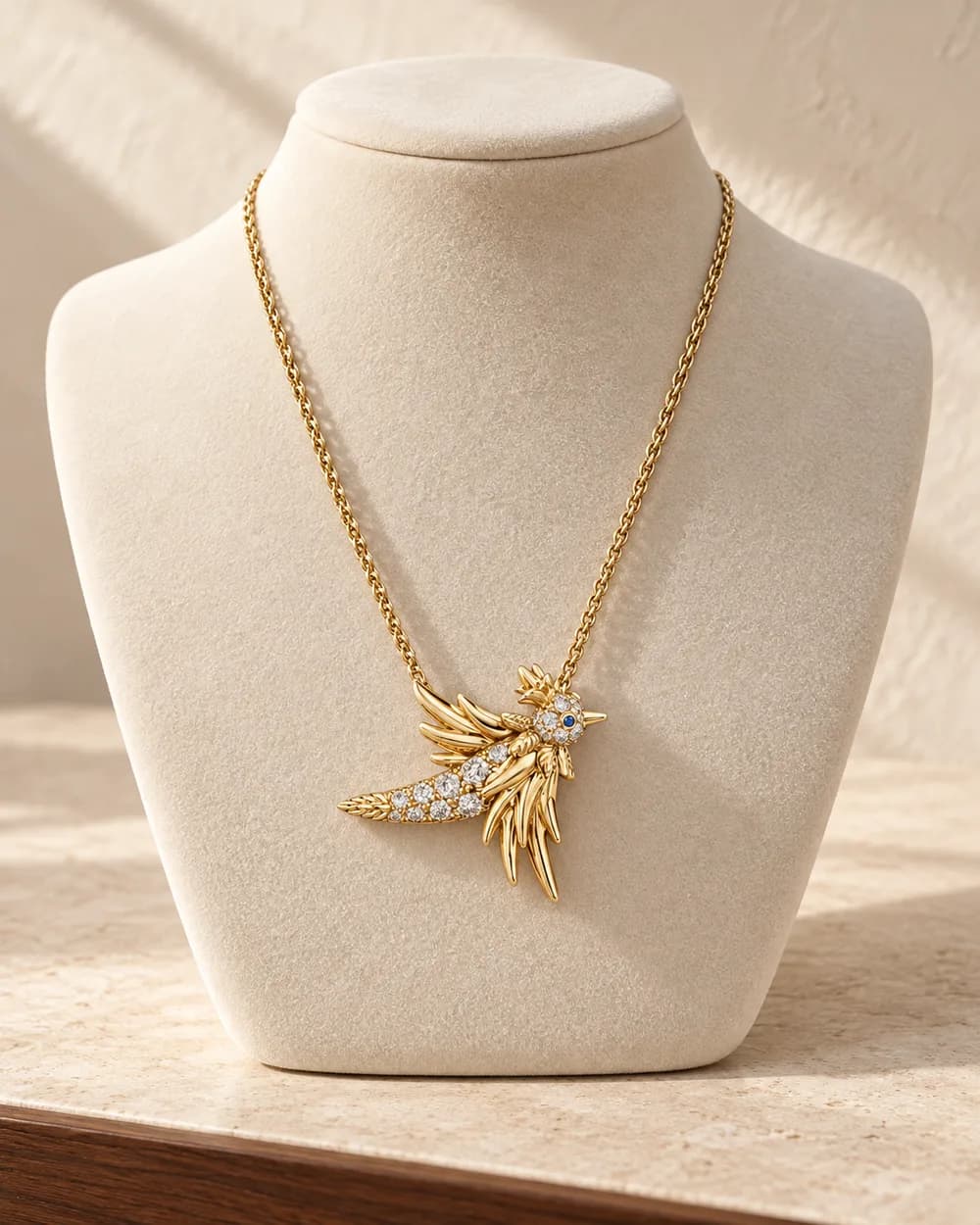 Tiffany & Co. Bird on a Rock pendant — Gold tone