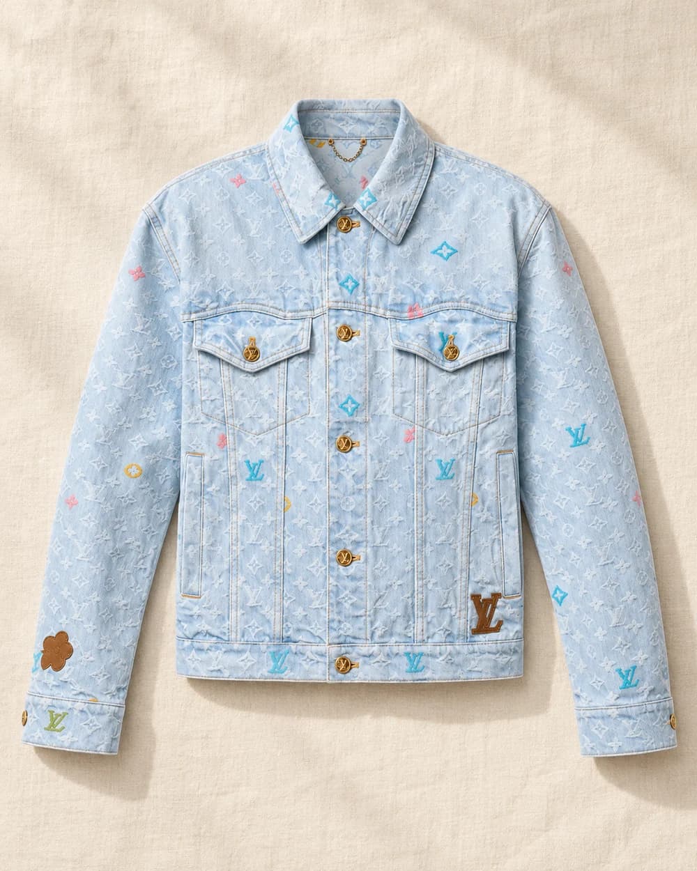 Louis Vuitton Monogram Jacquard denim jacket — Blue