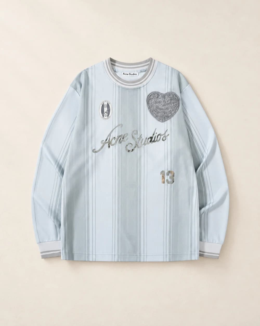 Acne Studios Striped long-sleeve jersey — Ice blue