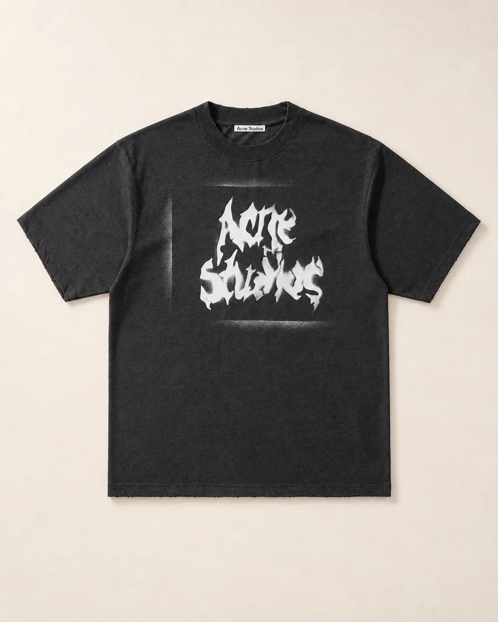 Acne Studios Distorted logo T-shirt — Washed charcoal