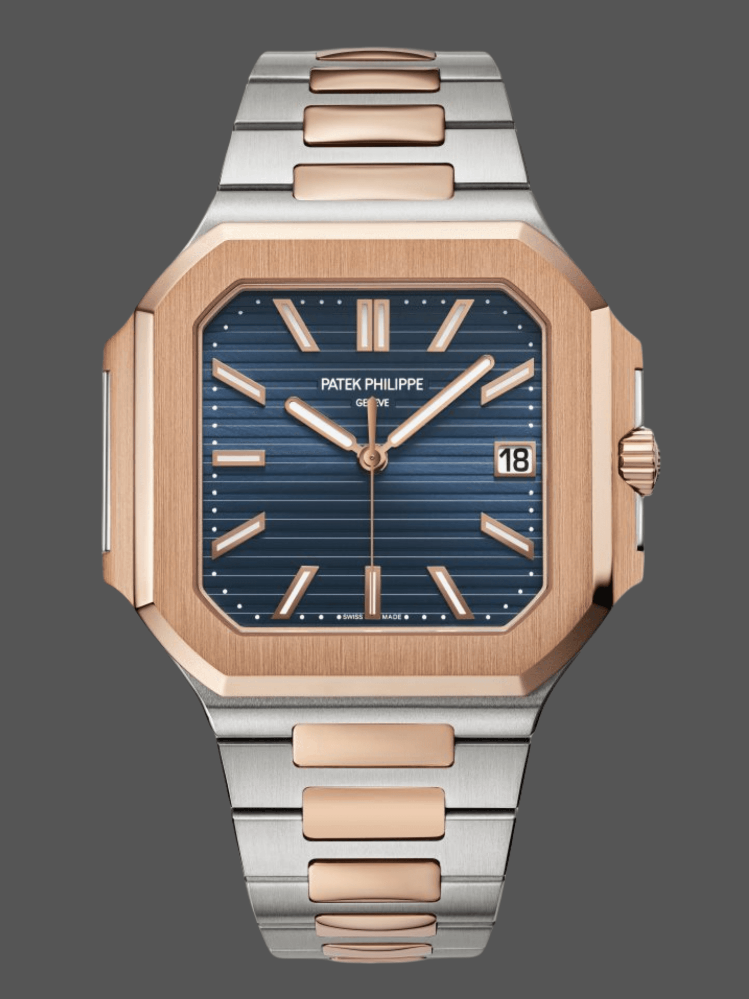 Patek Philippe Cubitus 5821/1AR-001 Stainless Steel Rose Gold Blue Dial Men's Watch — view 1