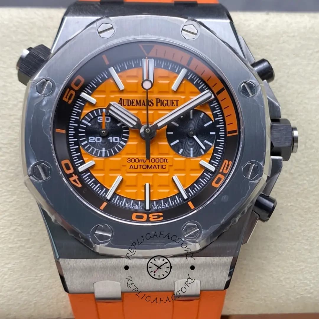 Replica AP Royal Oak Offshore Diver Orange Rubber 26703ST.OO.A070CA.01 — view 1