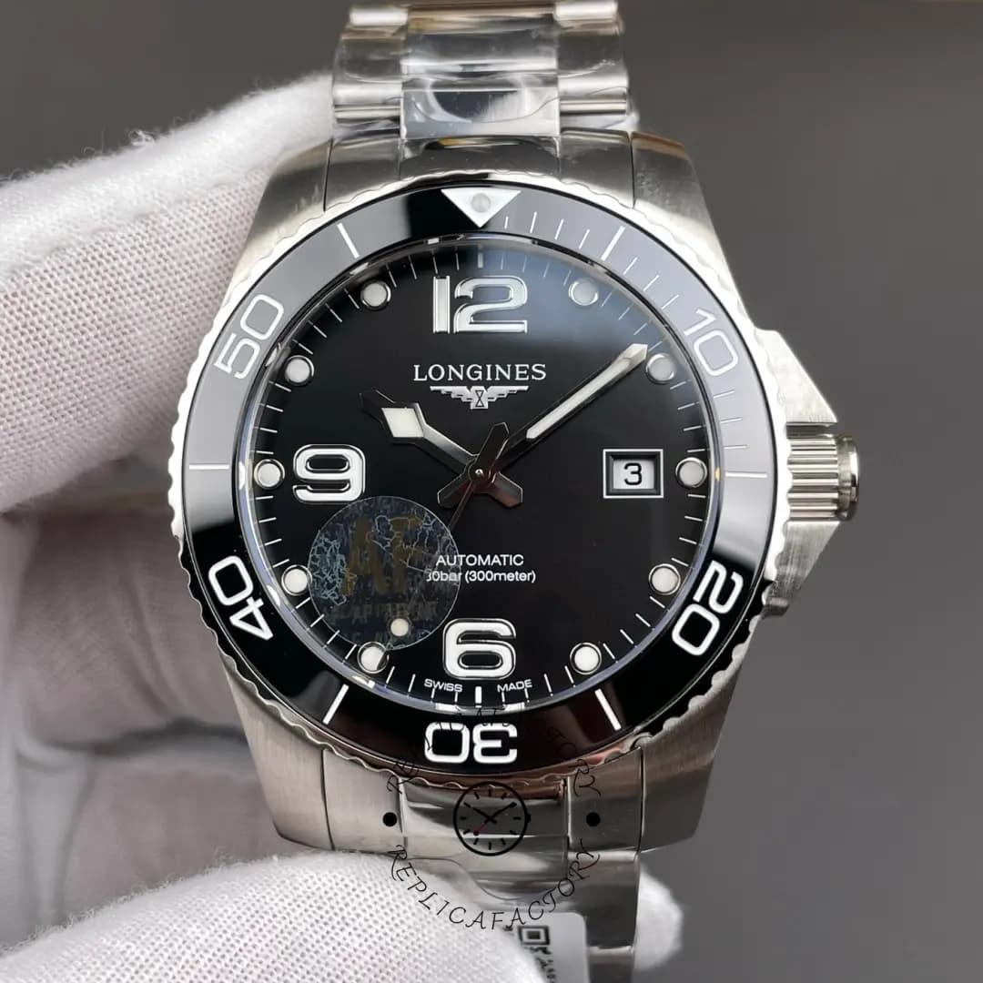 Replica Longines L3.781.4.56.6 HydroConquest Black Bezel Automatic Steel — view 1