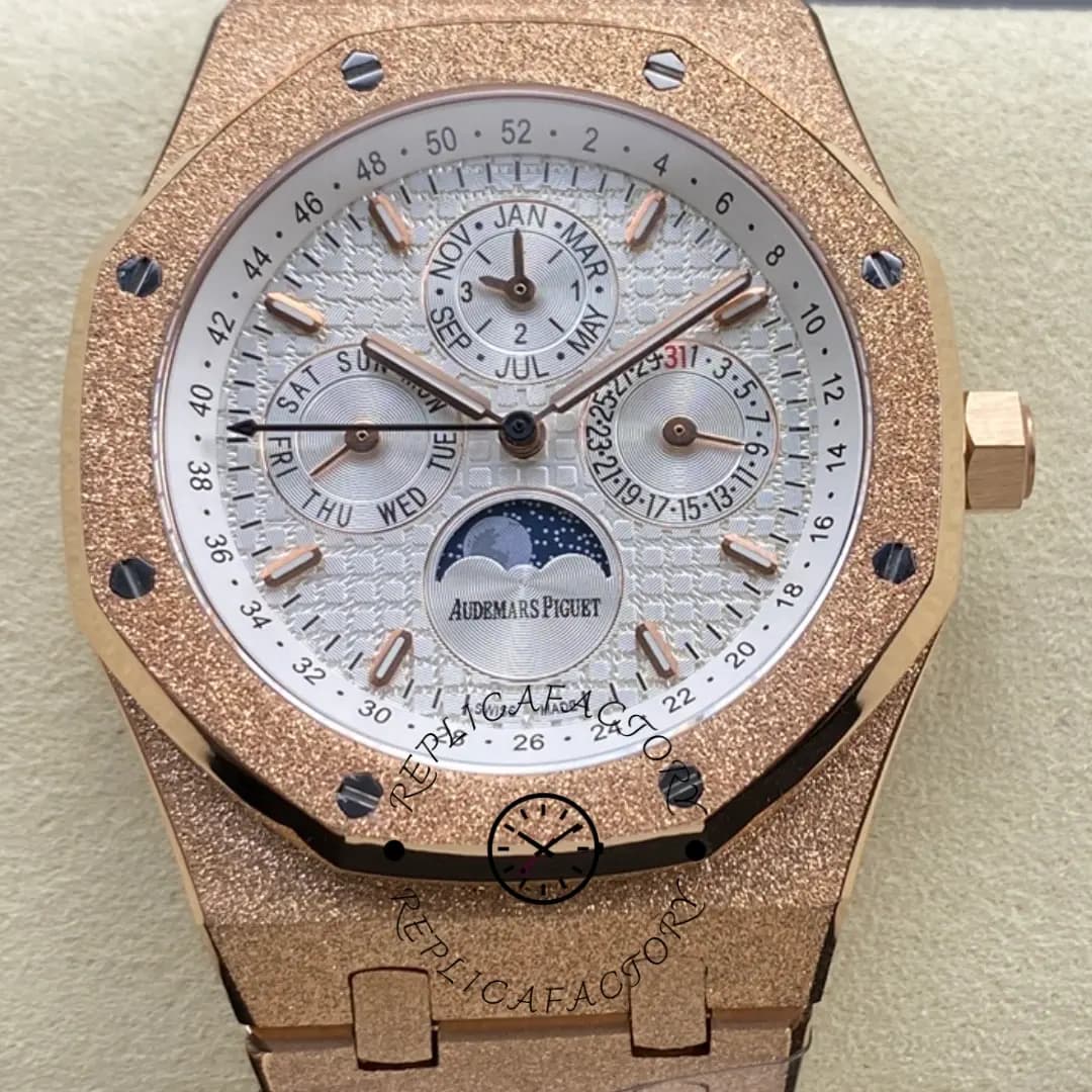 AP Royal Oak 1:1 Clone Perpetual Calendar 41 26574OR.OO.1220OR.01 Frosted Rose Gold — view 1
