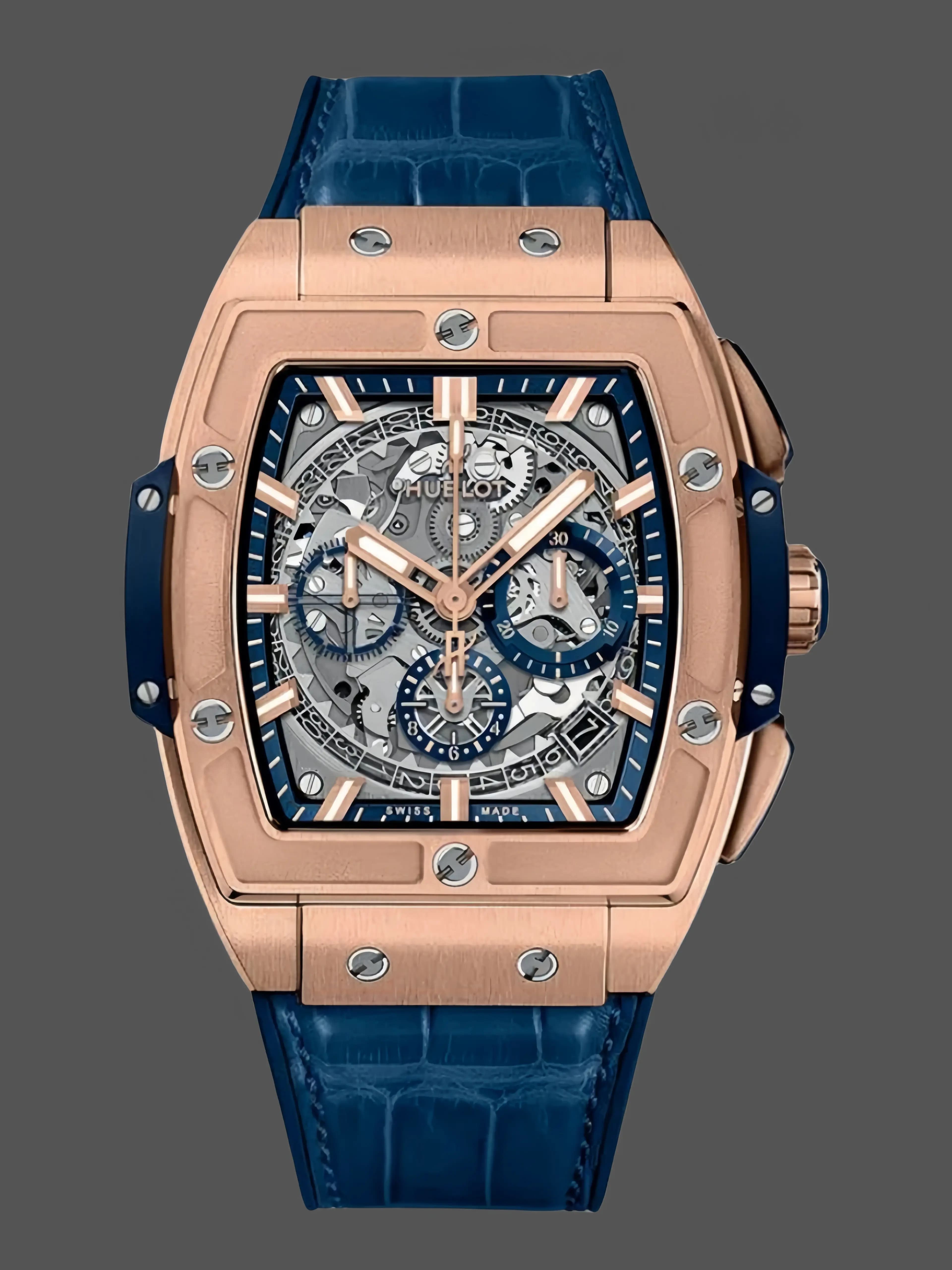 Hublot Spirit of Big Bang Chronograph King Gold Blue Leather Men's Watch 601.OX.7180.LR — view 1