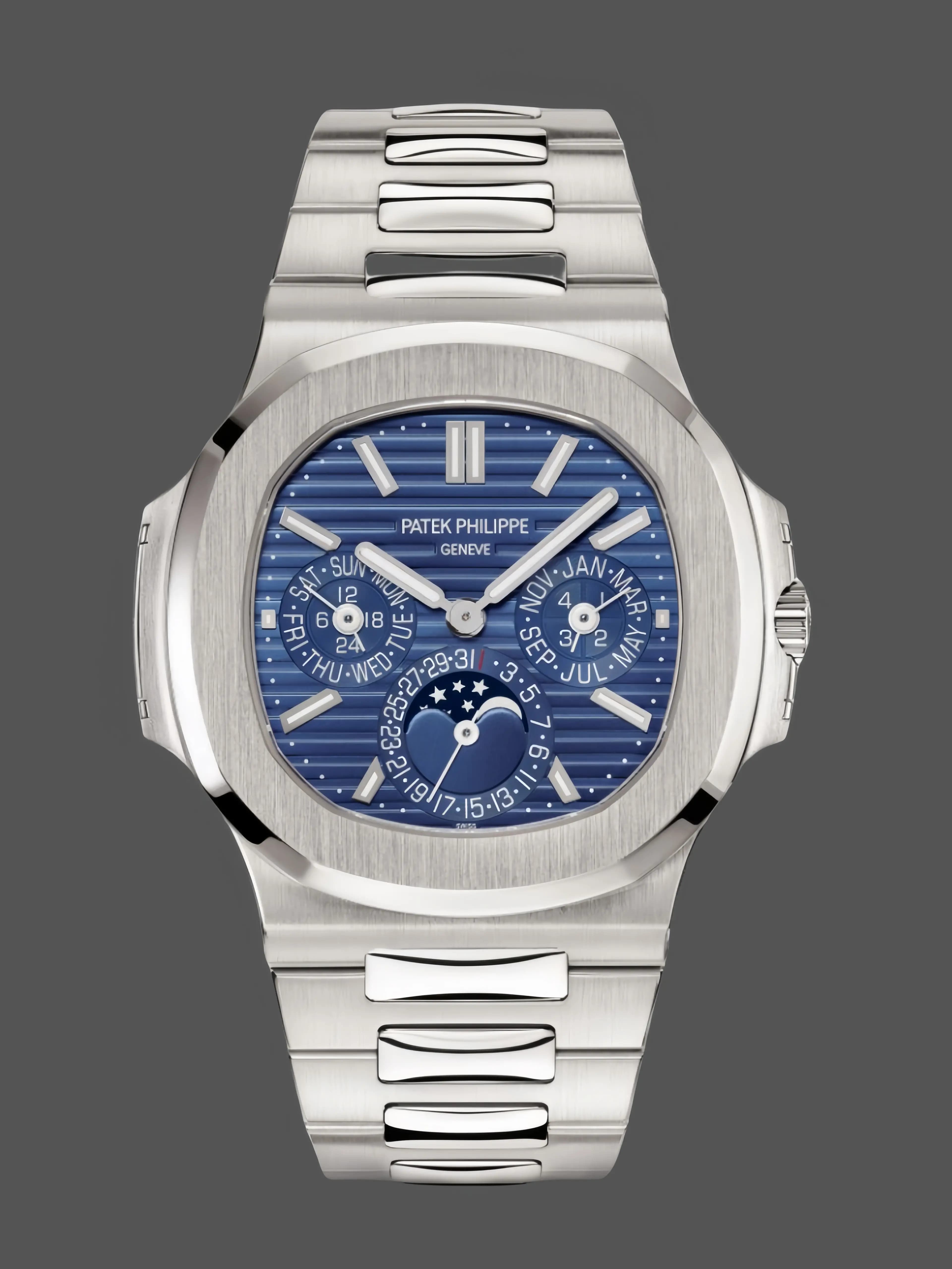 Patek Philippe Nautilus Perpetual Calendar White Gold Blue Dial 5740 1G 001 40mm — view 1