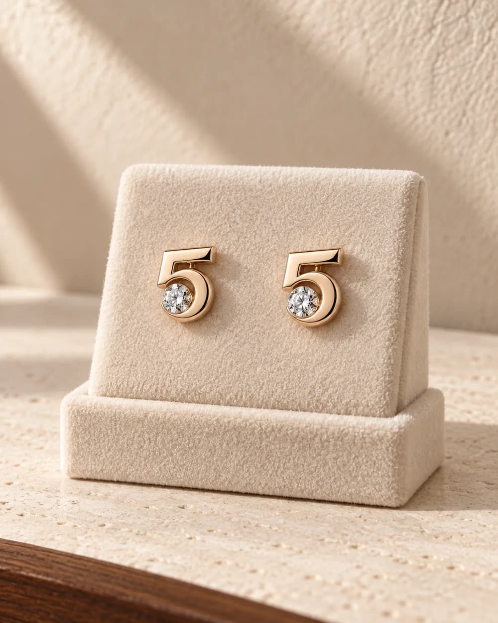 Chanel Extrait de N°5 studs — Warm gold tone