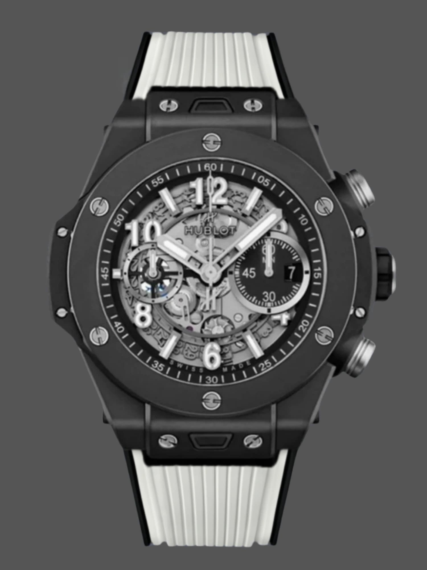 Hublot Big Bang Unico Skeleton Dial 421.CI.1170.RX White Rubber Strap Men's Replica Watch — view 1