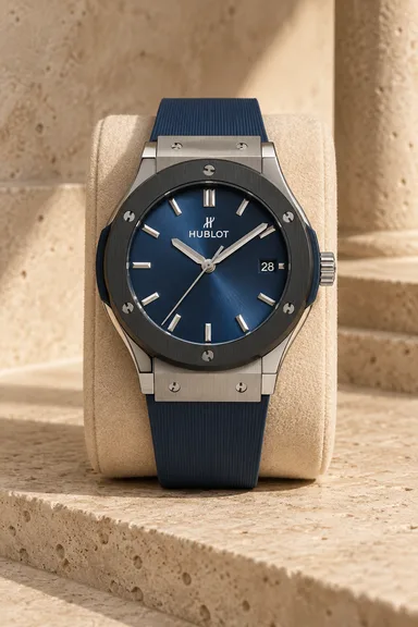 AI-generated Hublot Classic Fusion watch illustration